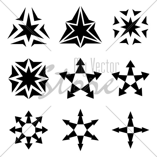 vector black star arrow symbols