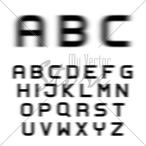 vector speed motion blur font alphabet letters