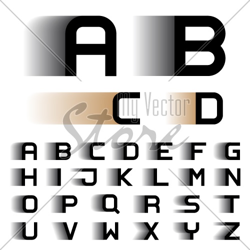 vector speed motion blur font alphabet letters