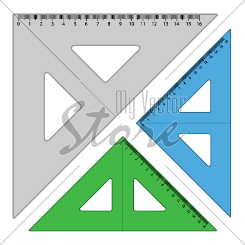 vector plastic triangle rulers