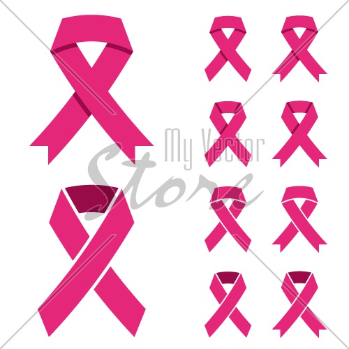 vector pink ribbon - breast cancer symbol