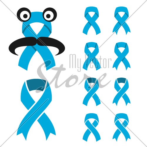 vector blue ribbon - prostate cancer symbol