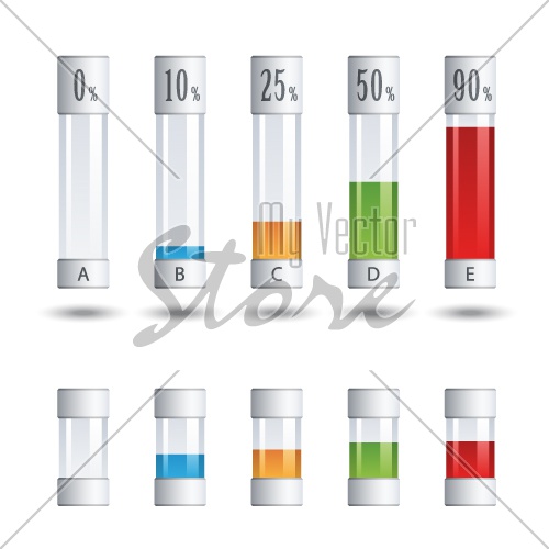 vector glass tubes percent infographic