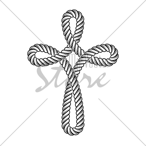 vector christian cross rope symbol