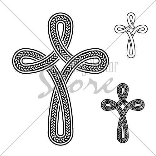 vector christian cross ornamental knot symbol