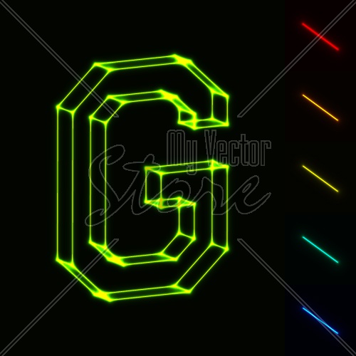 EPS10 vector glowing wireframe letter G - easy to change color