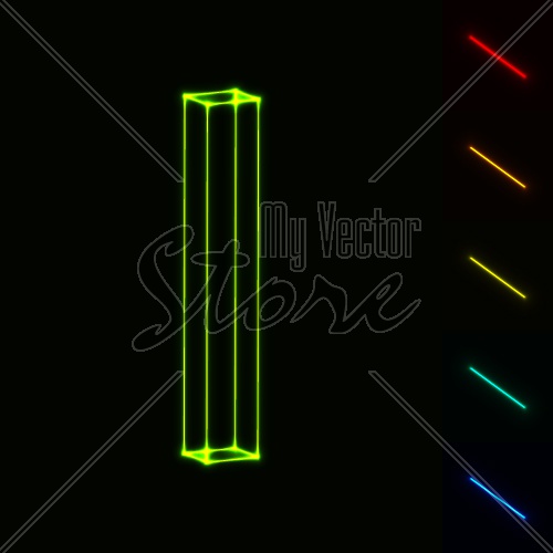 EPS10 vector glowing wireframe letter I - easy to change color