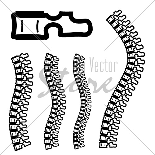 vector human spine silhouettes - seamless vertebra brush