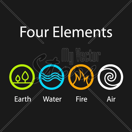 vector four natural elements symbols
