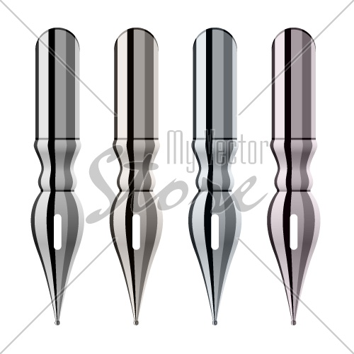 vector chrome ink pen nibs