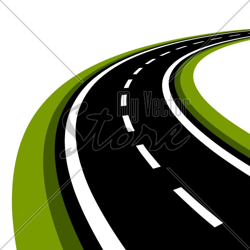 vector curved asphalt road