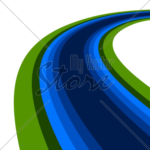 vector curved river watercourse waterway