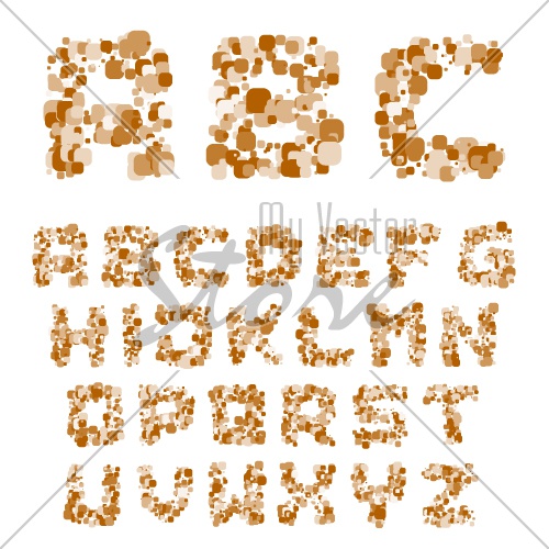 vector dot beige alphabet font letters