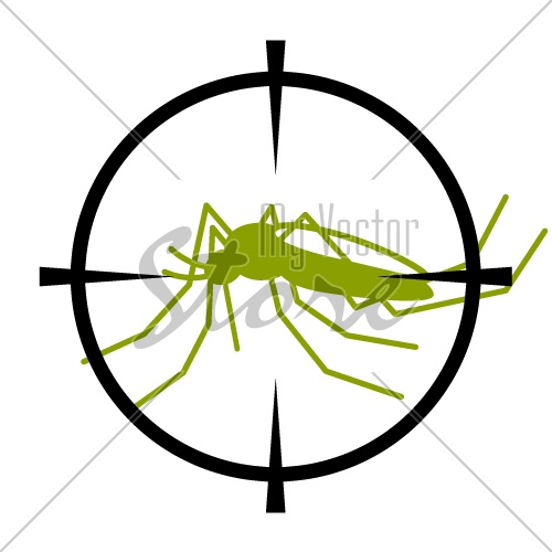 vector crosshair focused mosquito symbol
