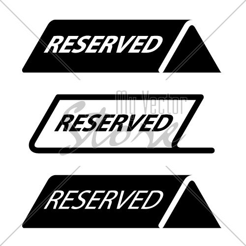 vector restaurant reserved table sign black icons
