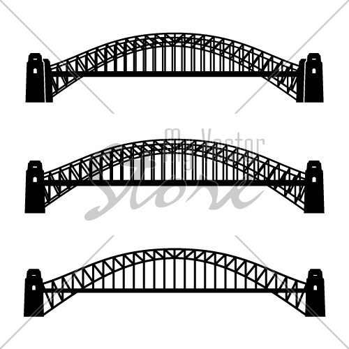 vector metal Sydney Harbour bridge black symbol