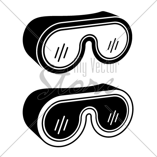 vector goggles safety glasses black symbol