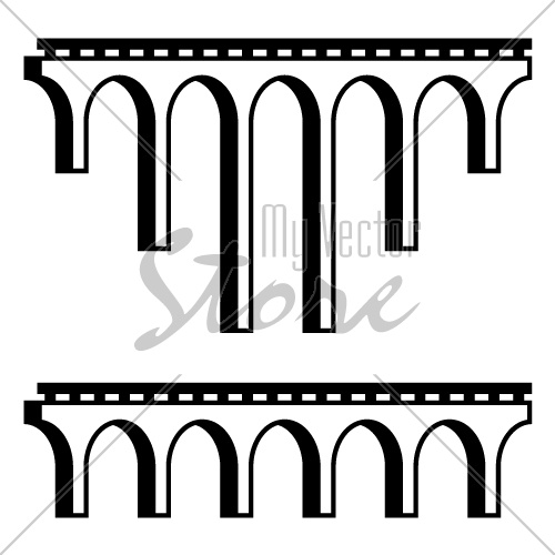 vector classical viaduct bridge black symbol