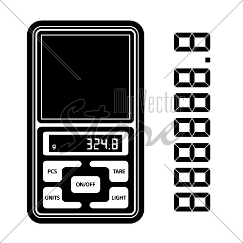 vector portable digital weight scale black symbol