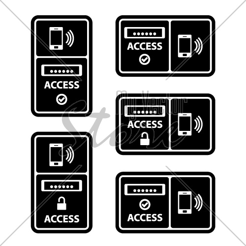 vector smartphone nfc access panel black symbol