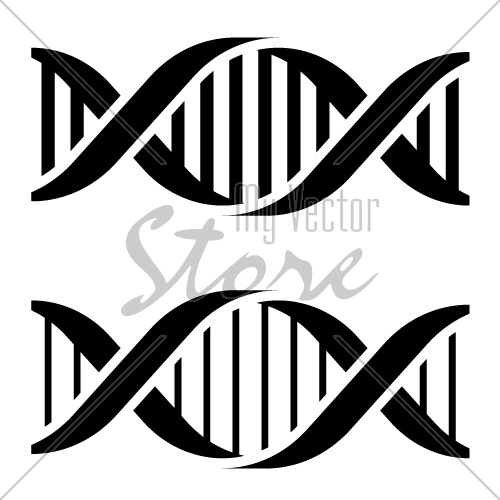 vector DNA simple black symbols