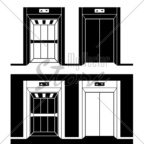 vector modern elevator black symbols