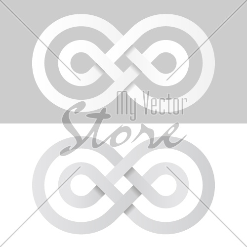 infinity eternity white paper symbol vector