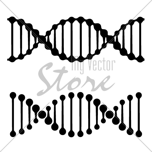 vector DNA simple black symbols