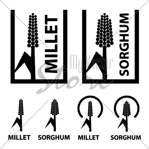 millet sorghum cereal black symbol vector