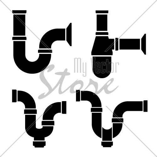 canalization airtrap siphon black symbol vector