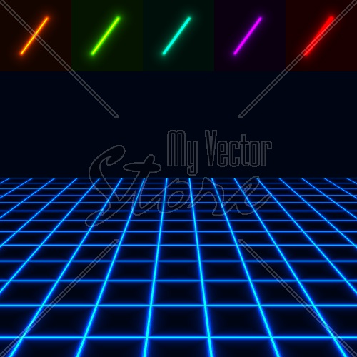 glowing perspective floor - easy to change color EPS10 vector