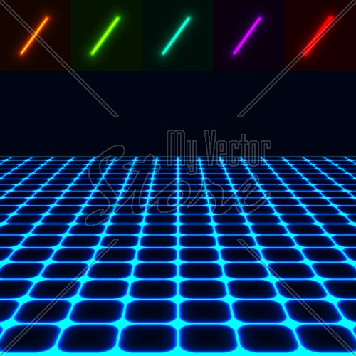 glowing perspective floor - easy to change color EPS10 vector