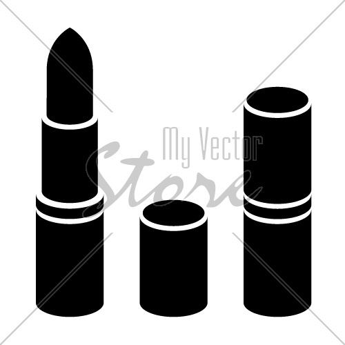 3d lipstick black symbol vector