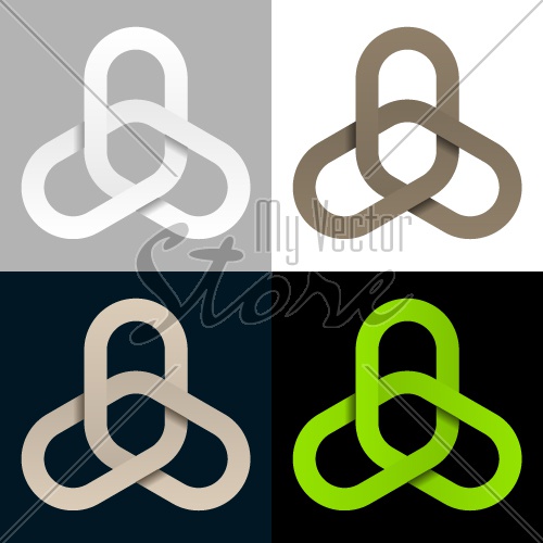 triple linked chain cooperation symbol vector