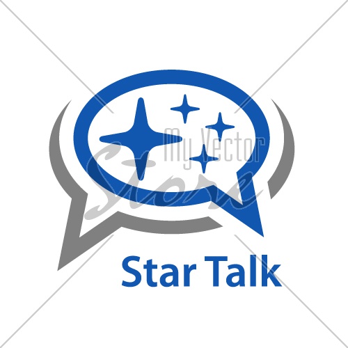 speech bubble star talk icon vector