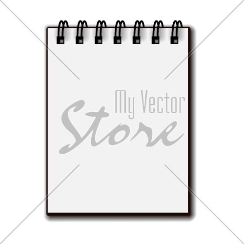 blank white paper spiral notebook vector