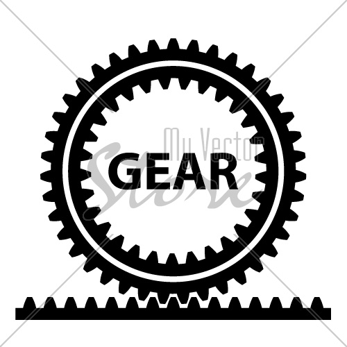 rack pinion spur gear wheel symbol vector