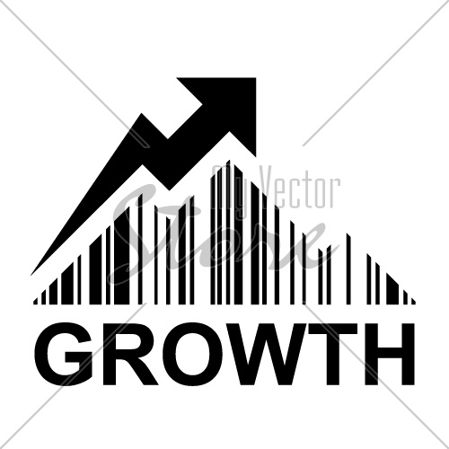 EAN barcode mountain growth profit symbol vector