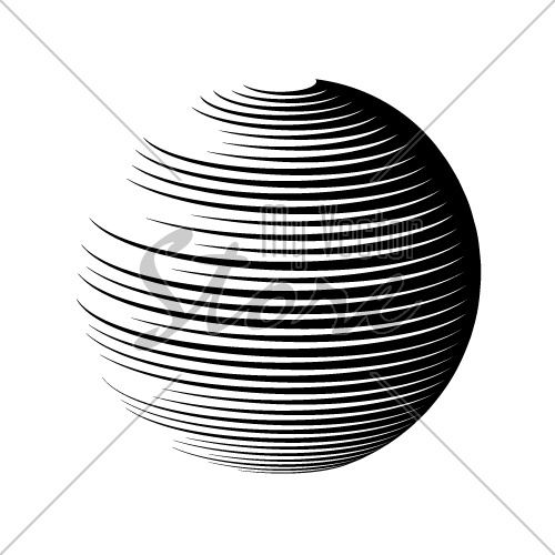 rotating sphere speed lines symbol vector