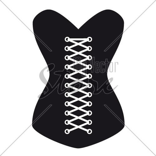 women corset silhouette vector