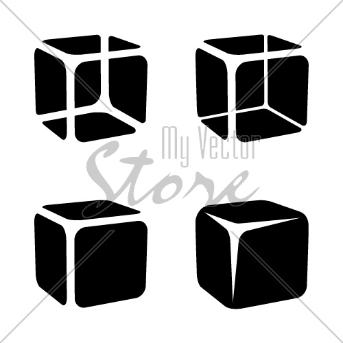 ice cube black symbols vector