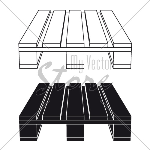 wooden pallet black symbol vector
