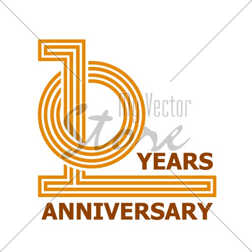10 years anniversary symbol vector