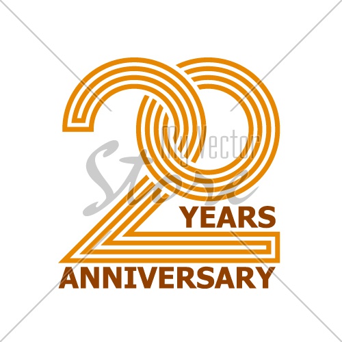 20 years anniversary symbol vector