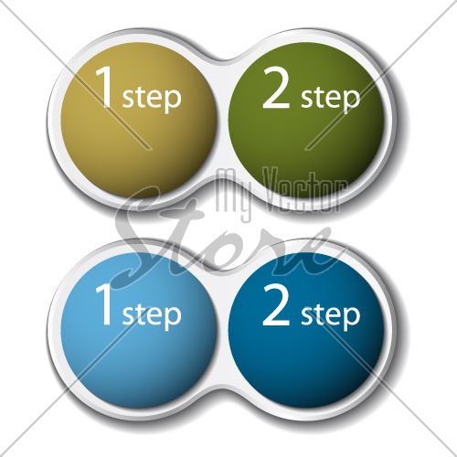 two steps business infographic vector