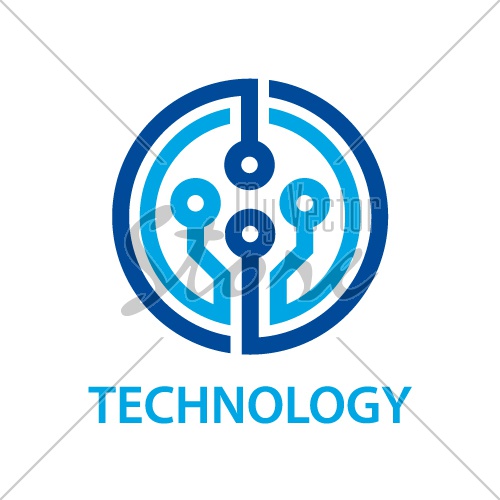 electronic circuit board technology symbol vector