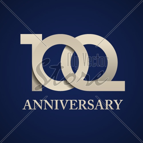 100 years anniversary paper number vector