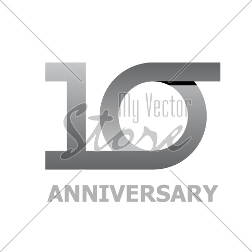10 years anniversary number vector