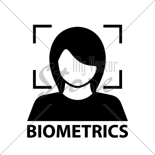 biometrics face recognition black symbol vector