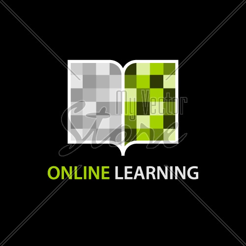 Online learning pixel book symbol vector